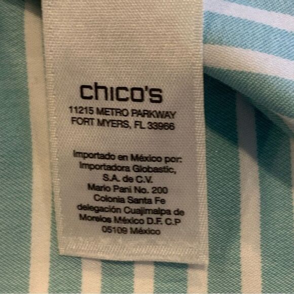 Chicos No Iron Stretch Stripe Shirt Size 0/XS - Picture 10 of 14